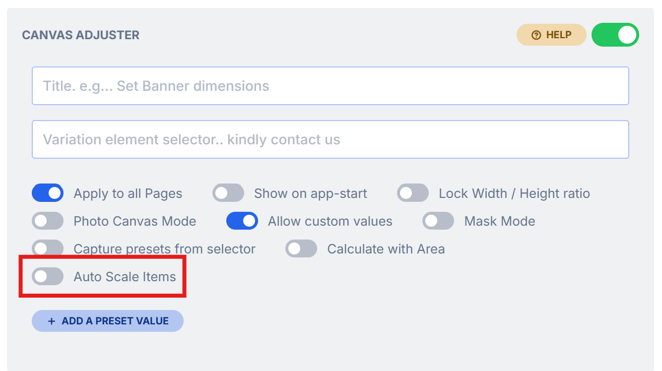 Grouped items scaling proportionally as canvas dimensions are adjusted