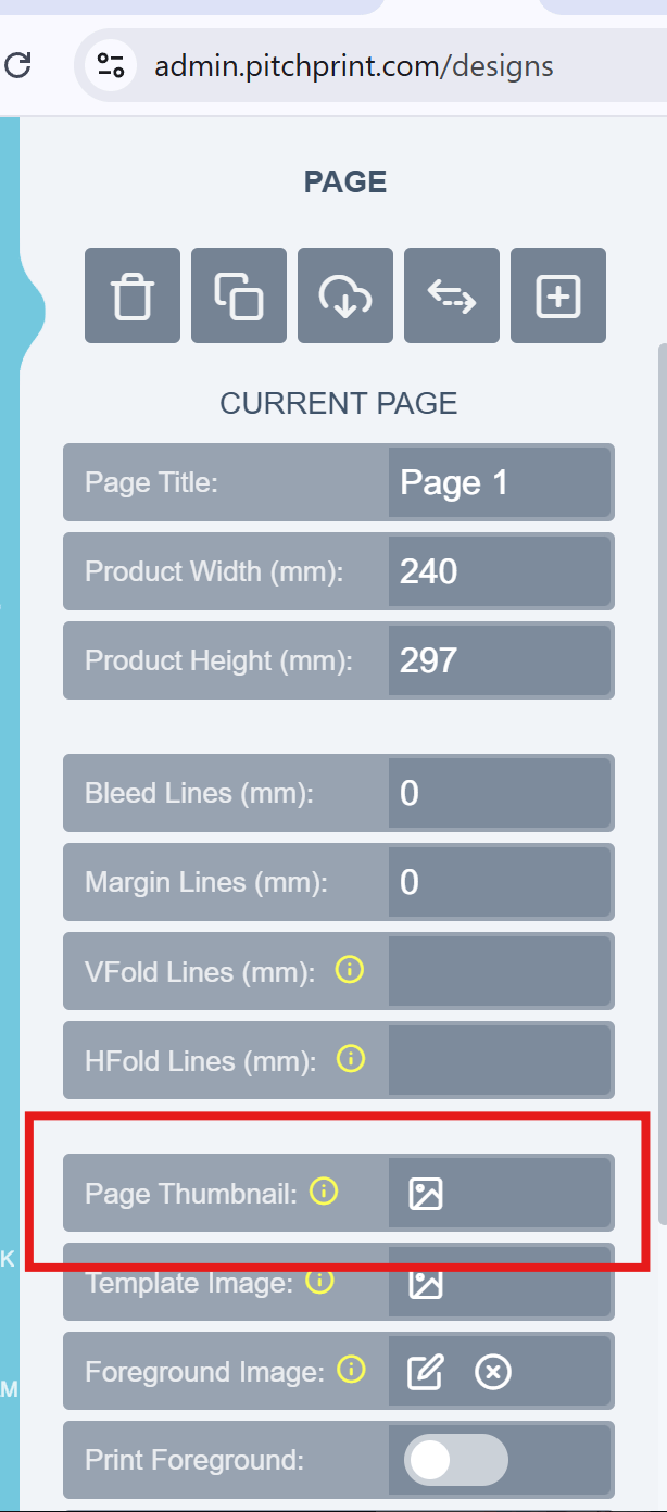 Page Loader Module custom thumbnails displaying on the front end