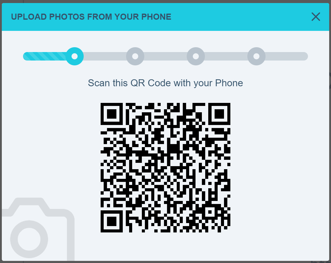 The QR code panel shown after clicking the phone icon