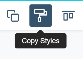 The copy styles control for applying one item's formatting to another