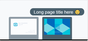 A page navigation thumbnail with its label above the thumbnail and long text extended