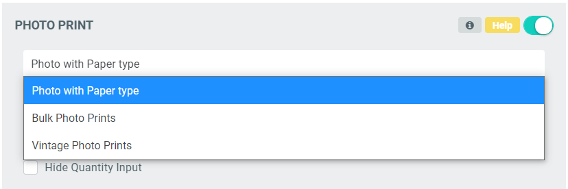 The Modes option at the top of the Photo Print module configuration
