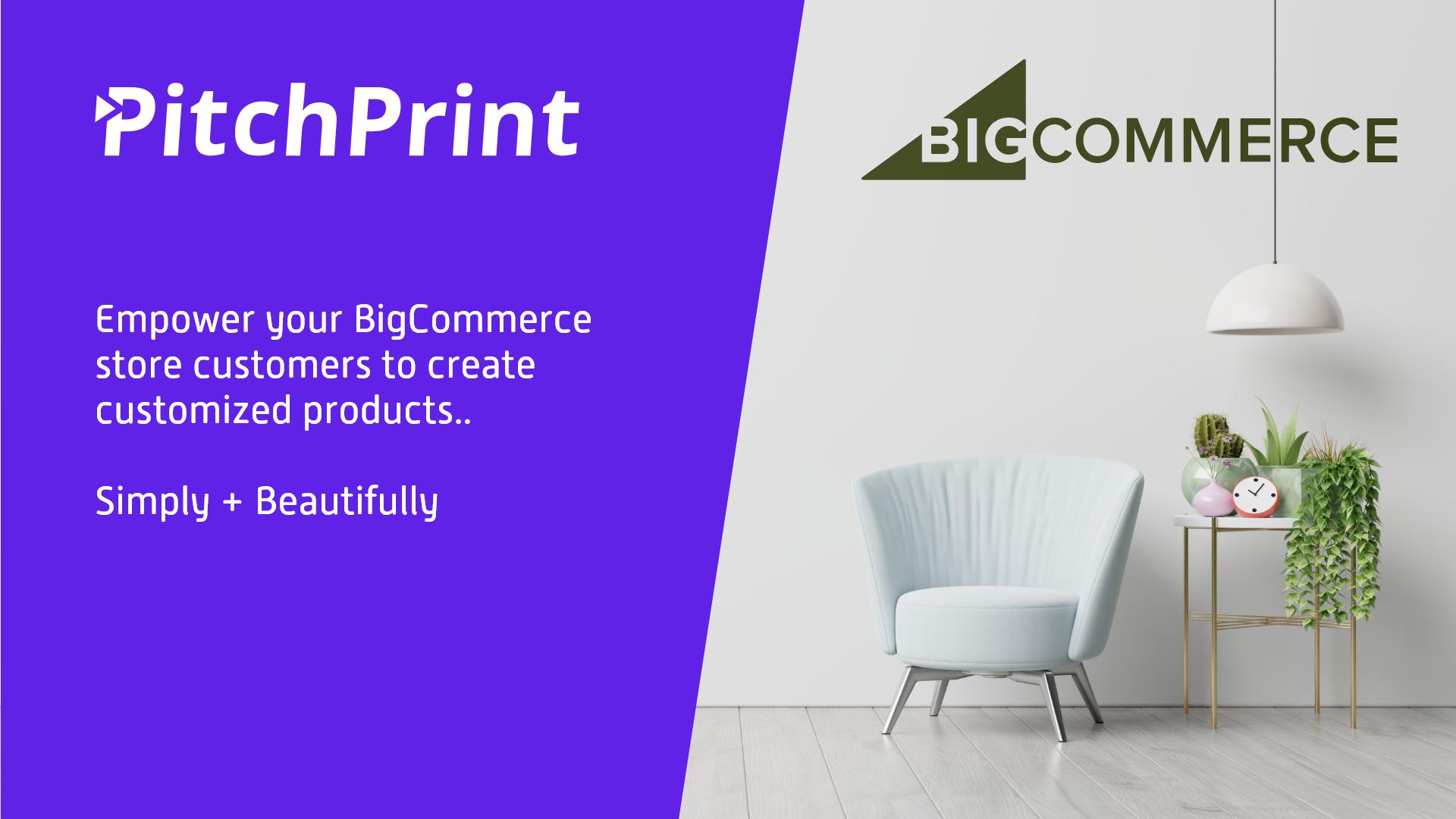 Banner announcing PitchPrint on the BigCommerce App Store