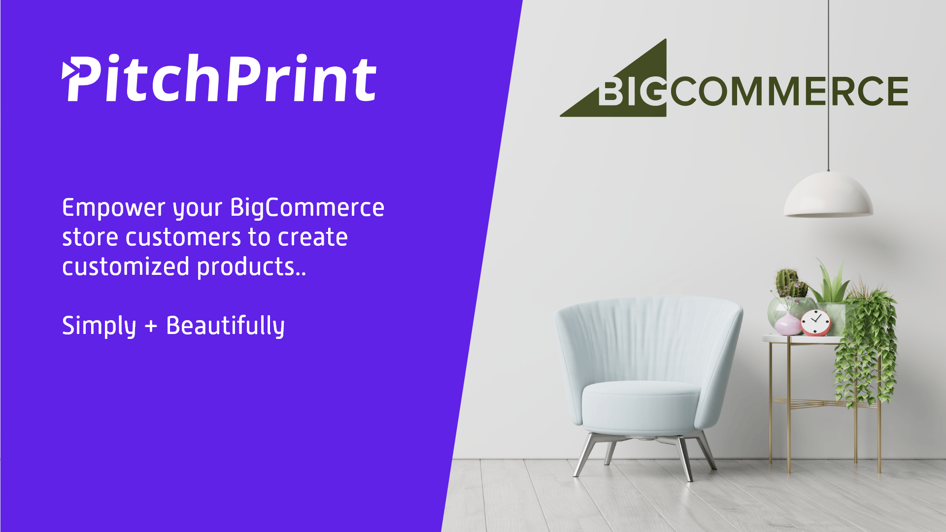Banner announcing PitchPrint on the BigCommerce App Store