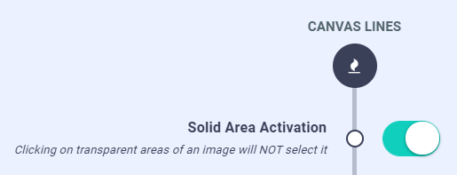 The setting that controls whether transparent areas of an image can be selected