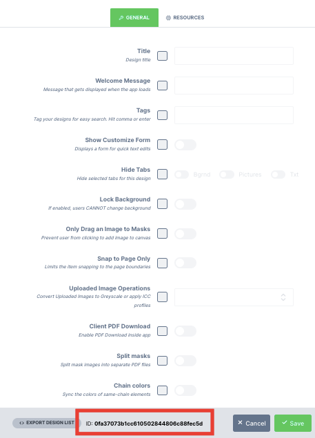 The bulk configuration section displaying the CategoryId