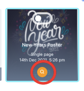The preview button in the import designs section
