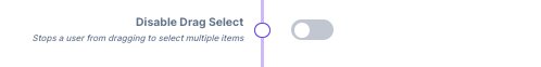 The item group selection toggle in a design's configuration