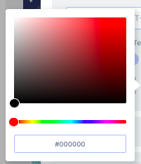 A colour picker used to add a template colour by swatch or hex value