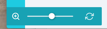 The reload and recenter button beside the editor canvas