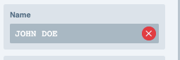 The red delete button next to a field in the Data Form module
