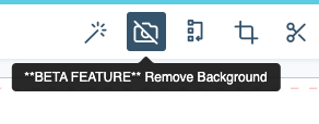 The remove background button shown inside the editor