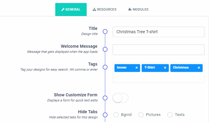 Tags assigned to a design so it can be found by searching those tags