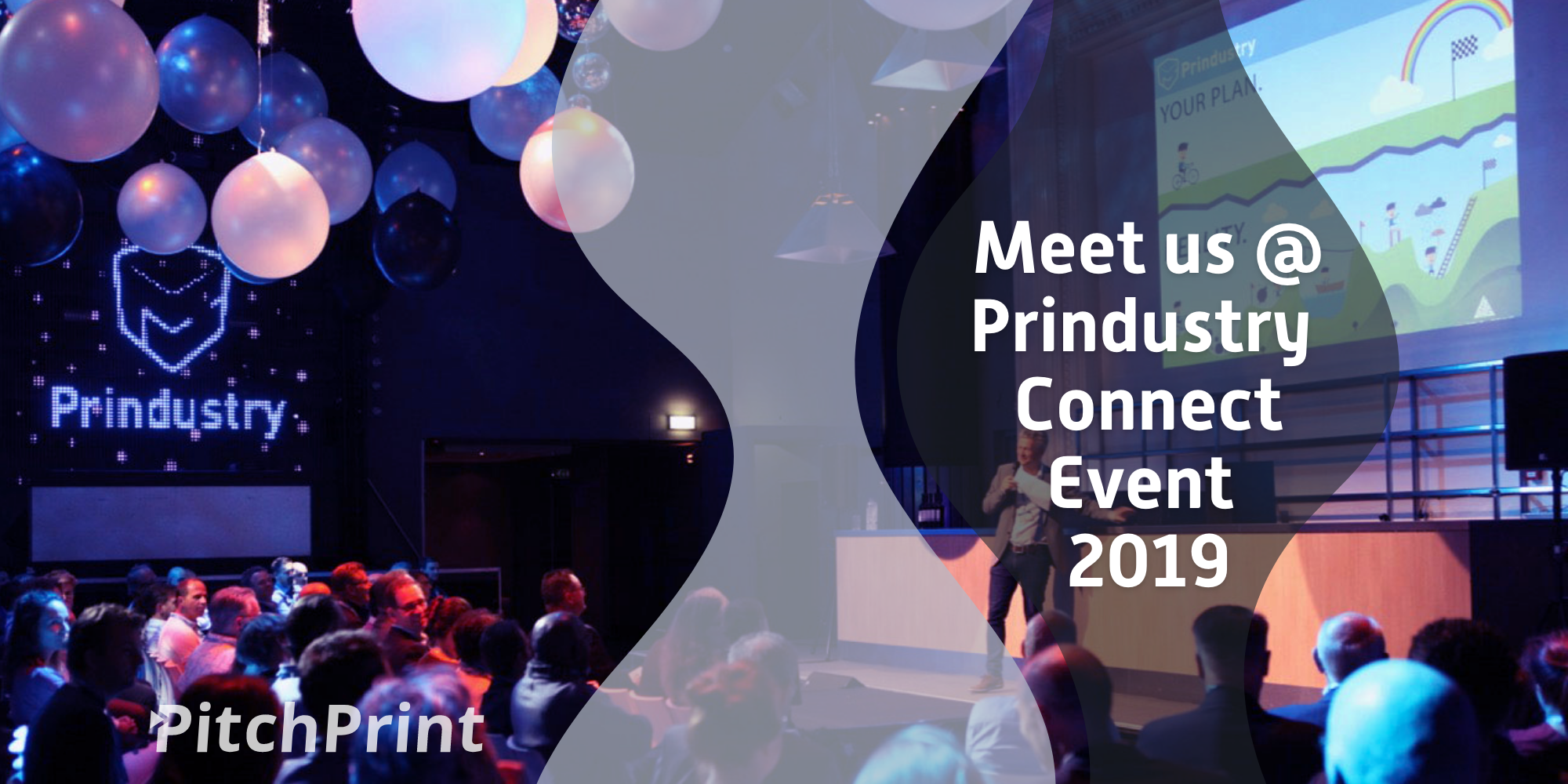 Header graphic for the Prindustry Connect Event 2019 invitation