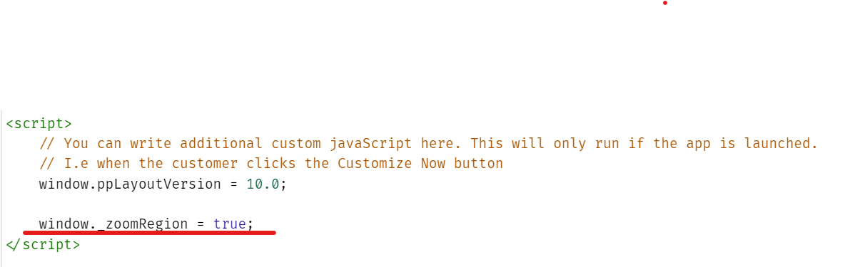 A layout script tag containing the window._zoomRegion setting