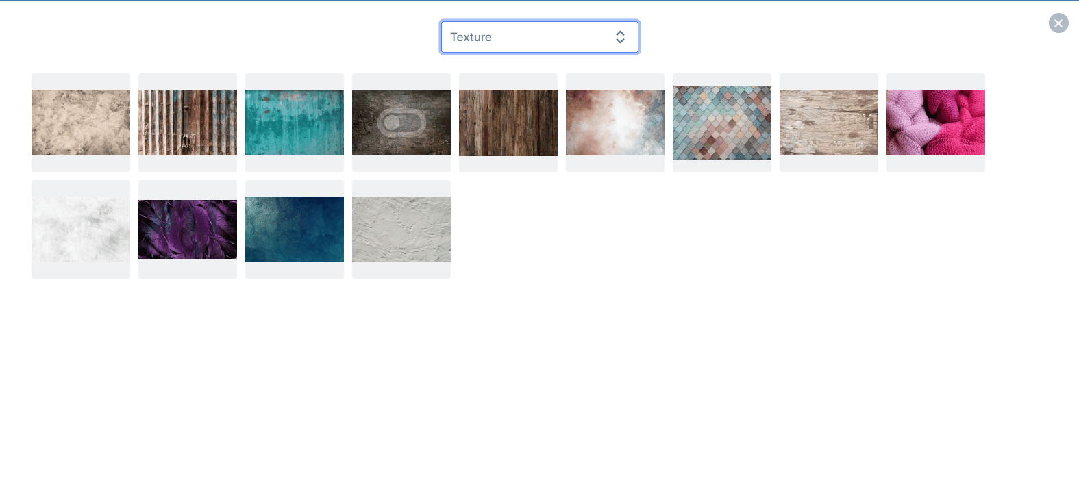 Thumbnails from the newly added background and picture categories, third set