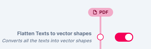 The Flatten text into vector shapes toggle enabled in admin settings