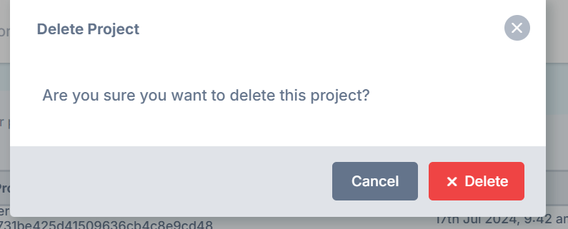 The pop-up warning that confirms an asset deletion before it proceeds