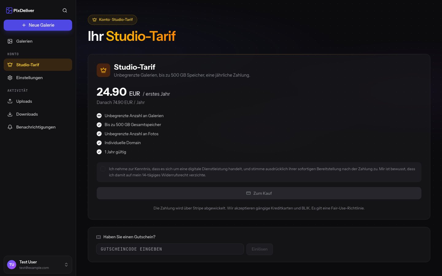 Feld zur Eingabe eines Gutscheincodes