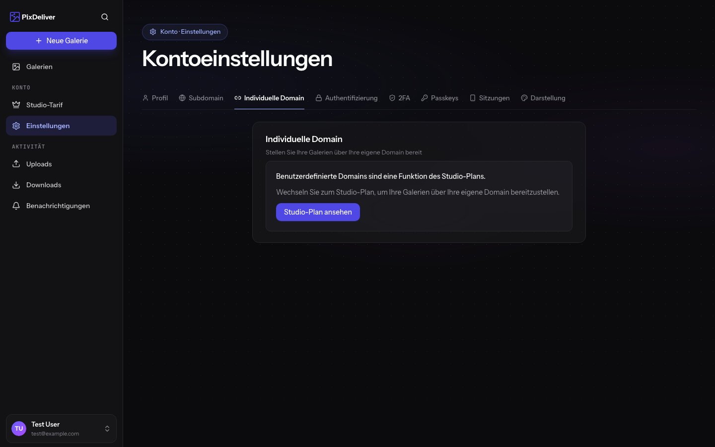 Konfiguration der eigenen Domain