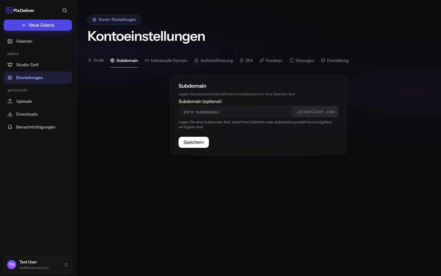 Konfiguration der eigenen Subdomain