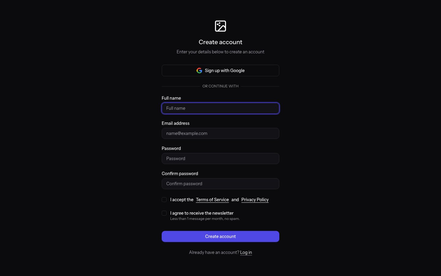 PixDeliver account registration form