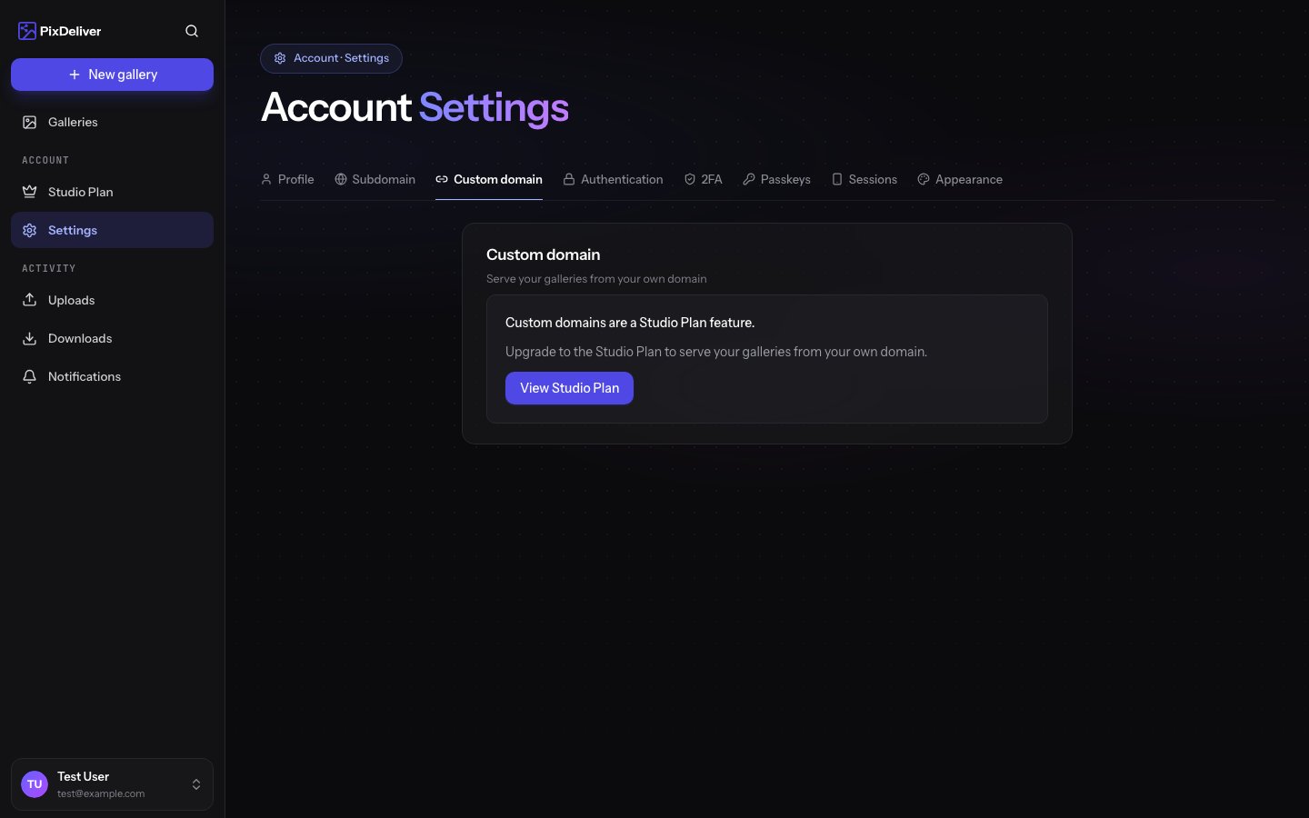 Custom domain configuration