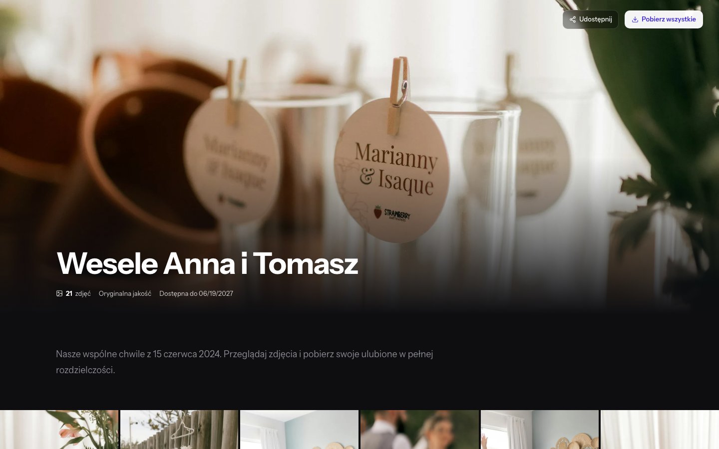 Strona galerii widziana przez klienta
