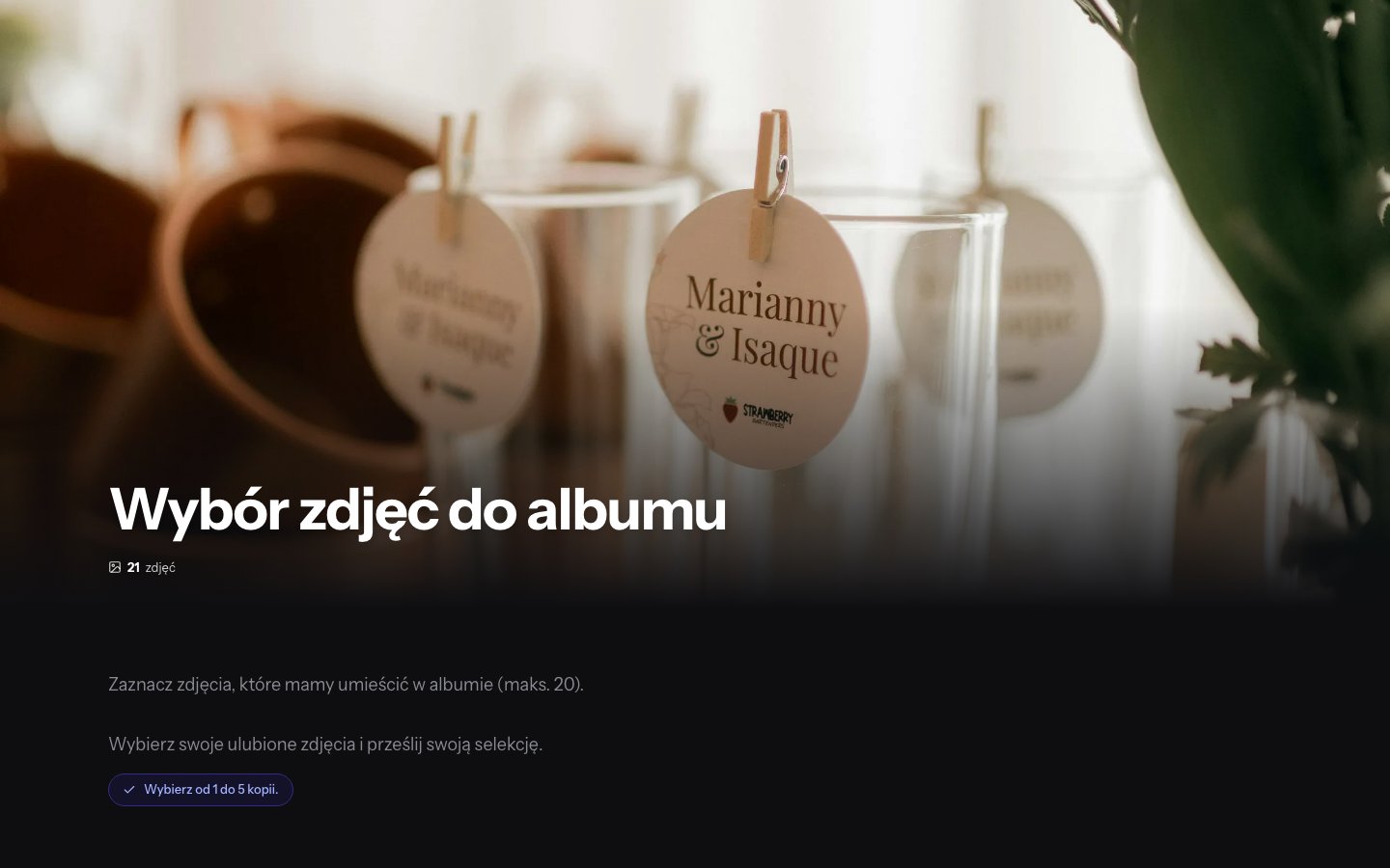 Strona selekcji widziana przez klienta
