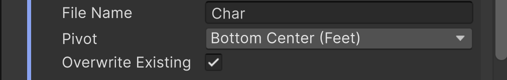Output section with Pivot set to Bottom Center (Feet)