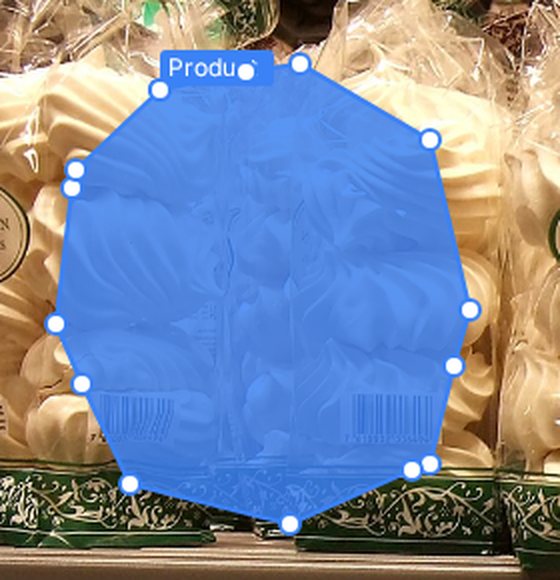 Zoomed view of a freeform annotation with vertex handles in PixlHub