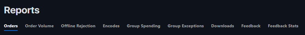 Report filters