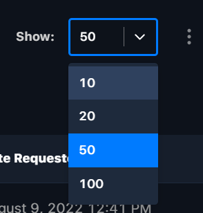 The View dropdown listing saved presets