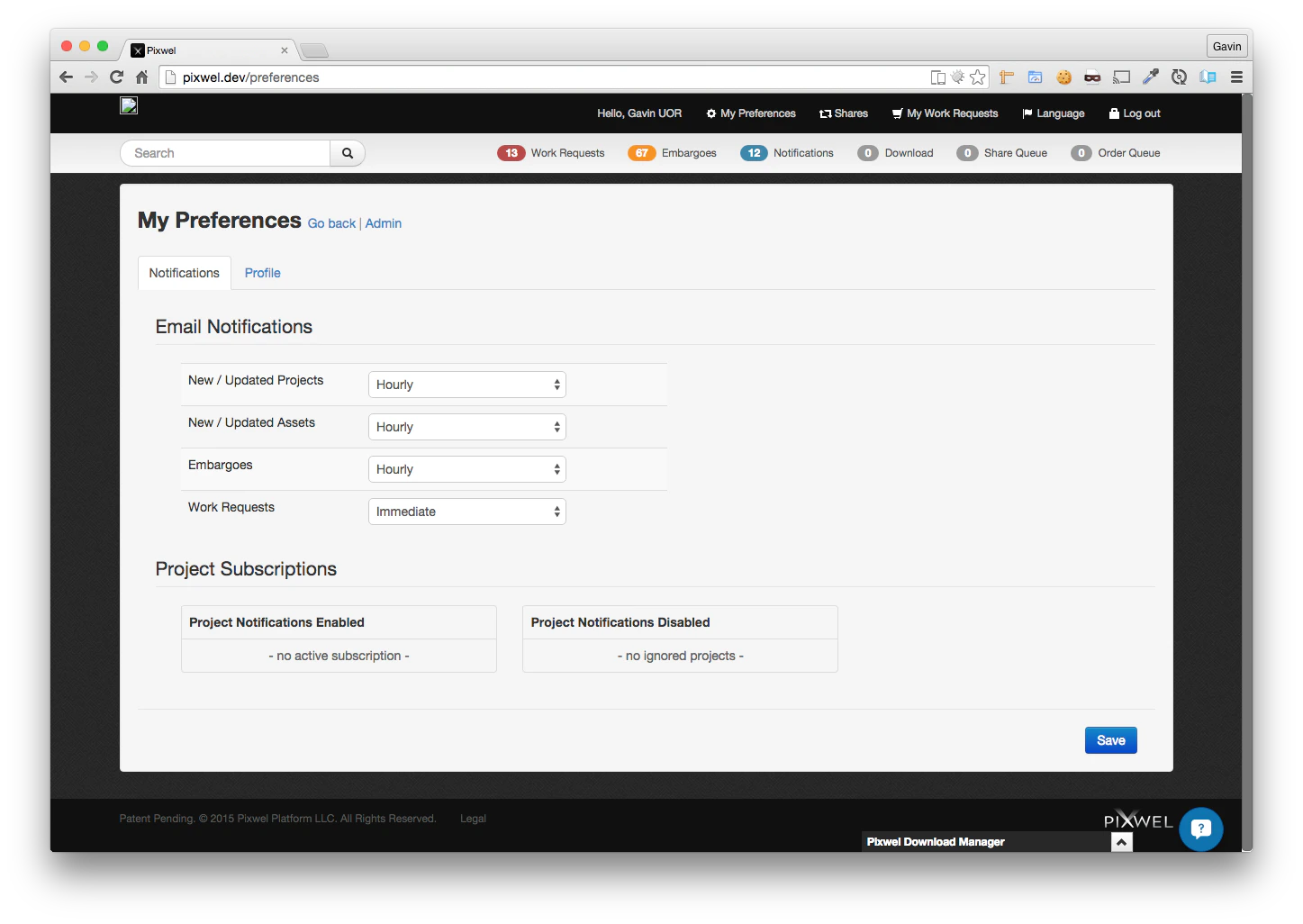 Setting mail preferences