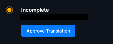 The Approve Translation action on the order