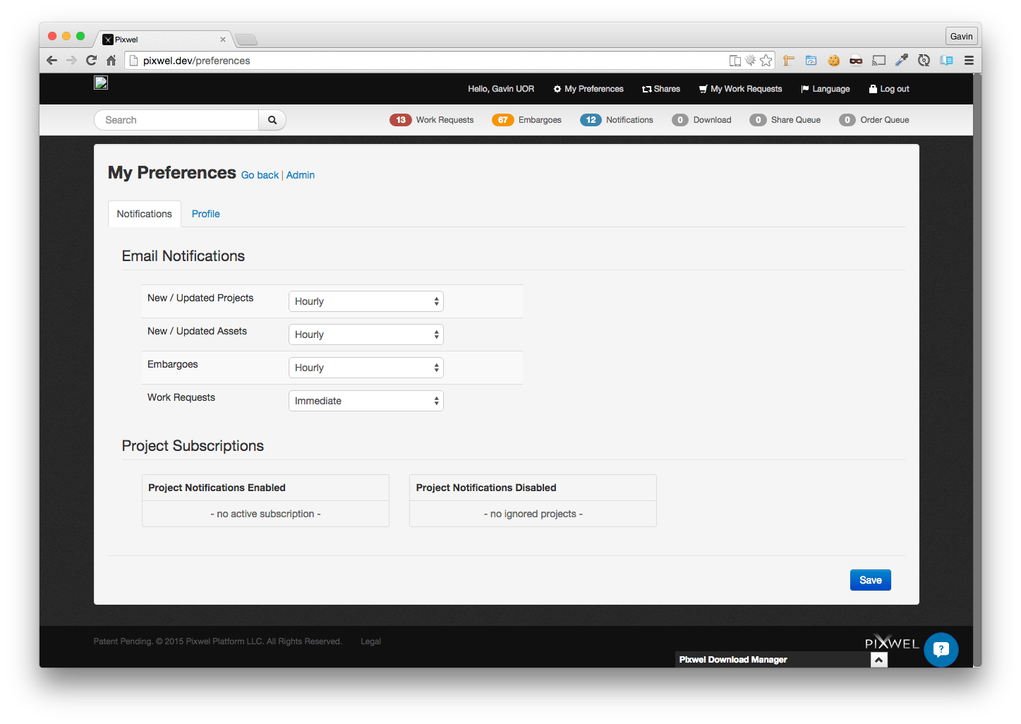 Setting mail preferences