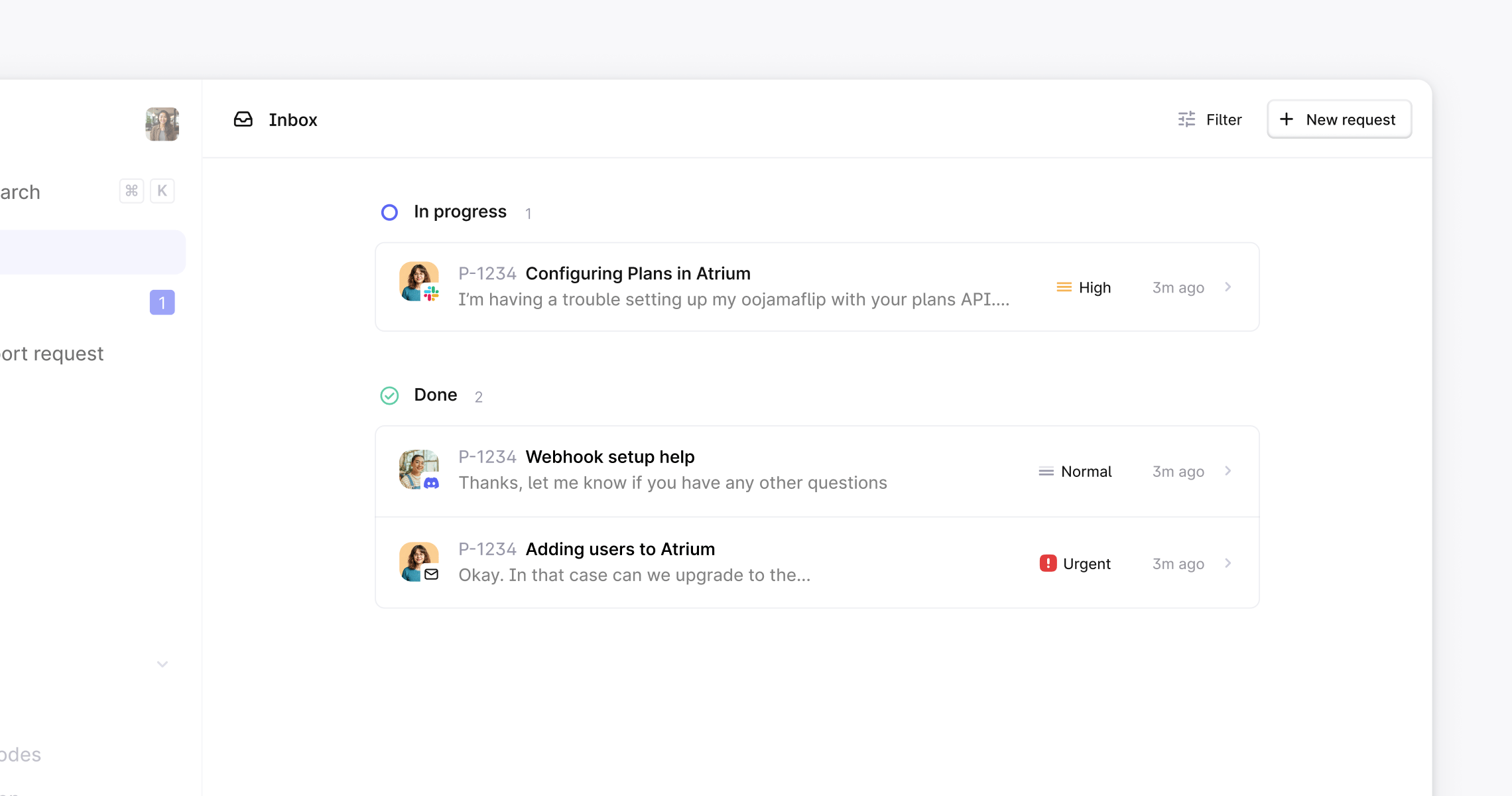 Customer Inbox in Plain