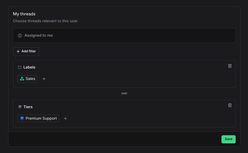Queue filters in Plain