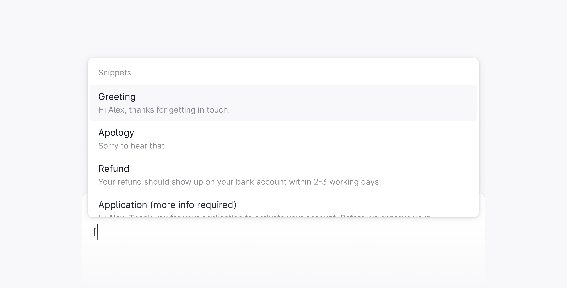 Snippets in Plain