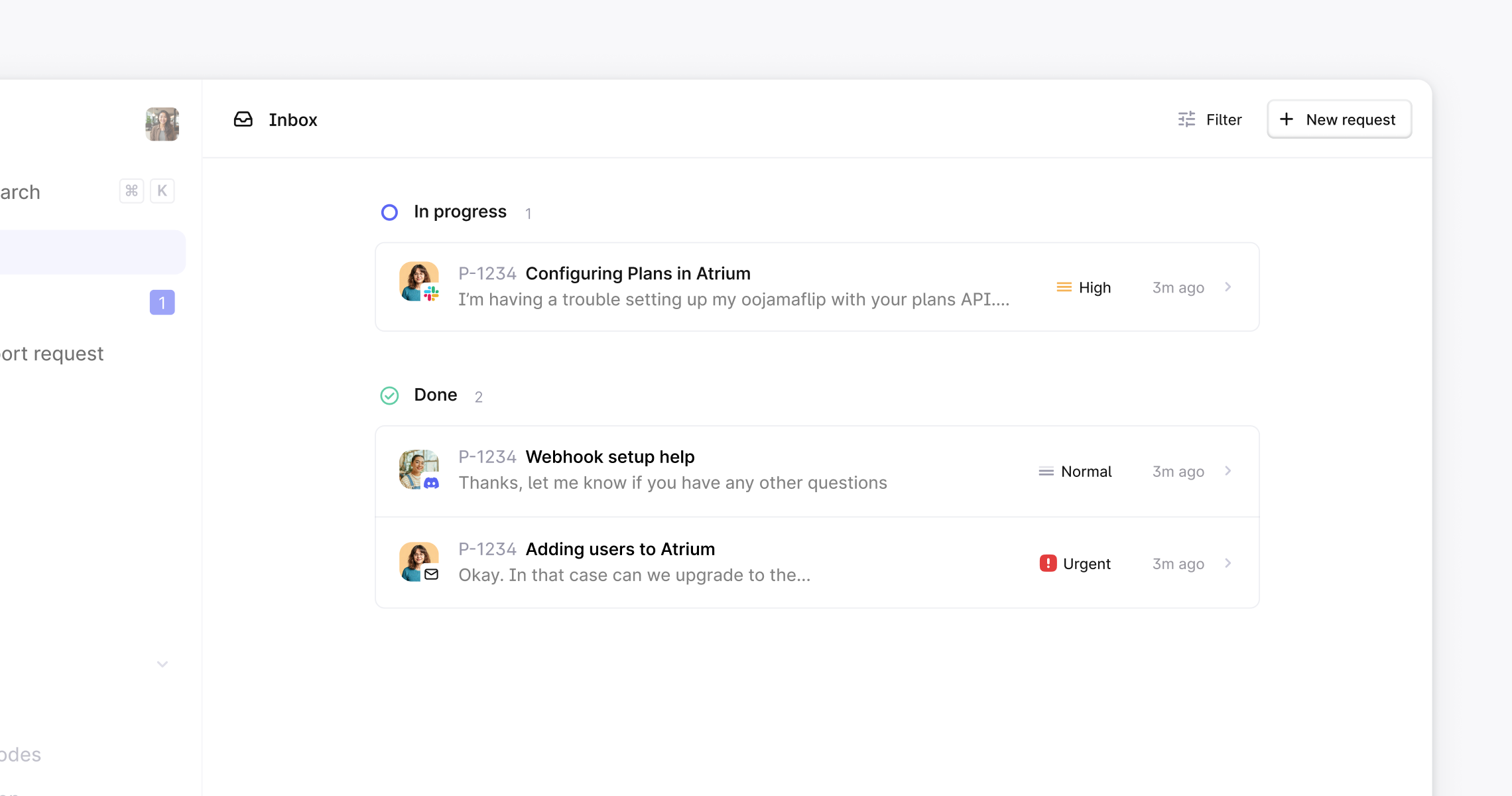 Customer Inbox in Plain