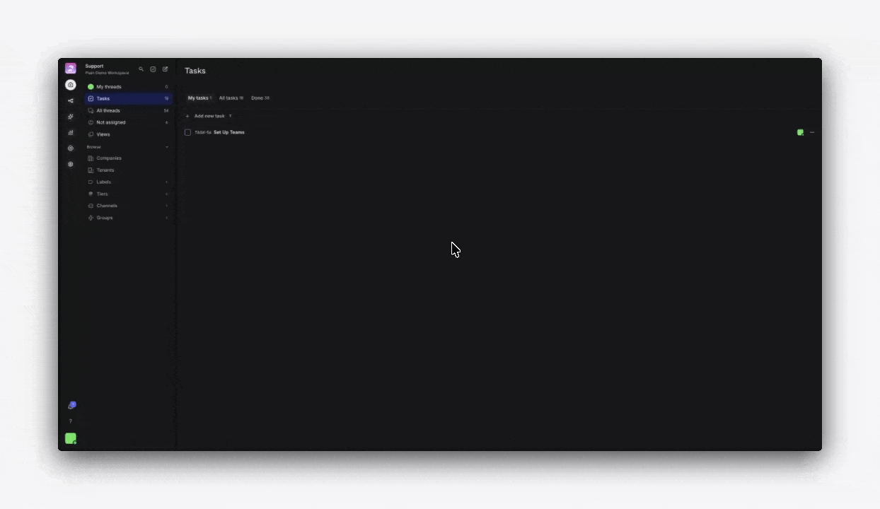 Initial setup: setup