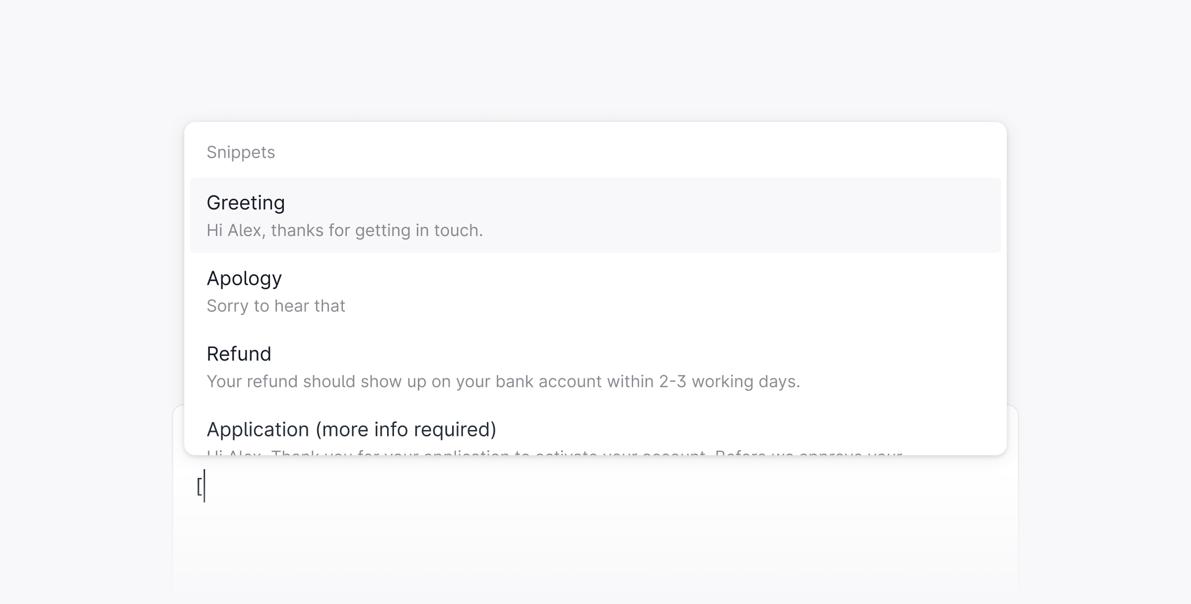 Snippets in Plain