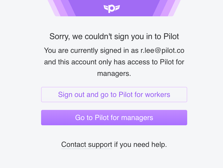 More helpful navigation when accessing Pilot