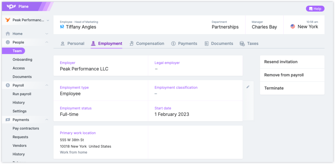 New default Unified payroll and HRIS experience