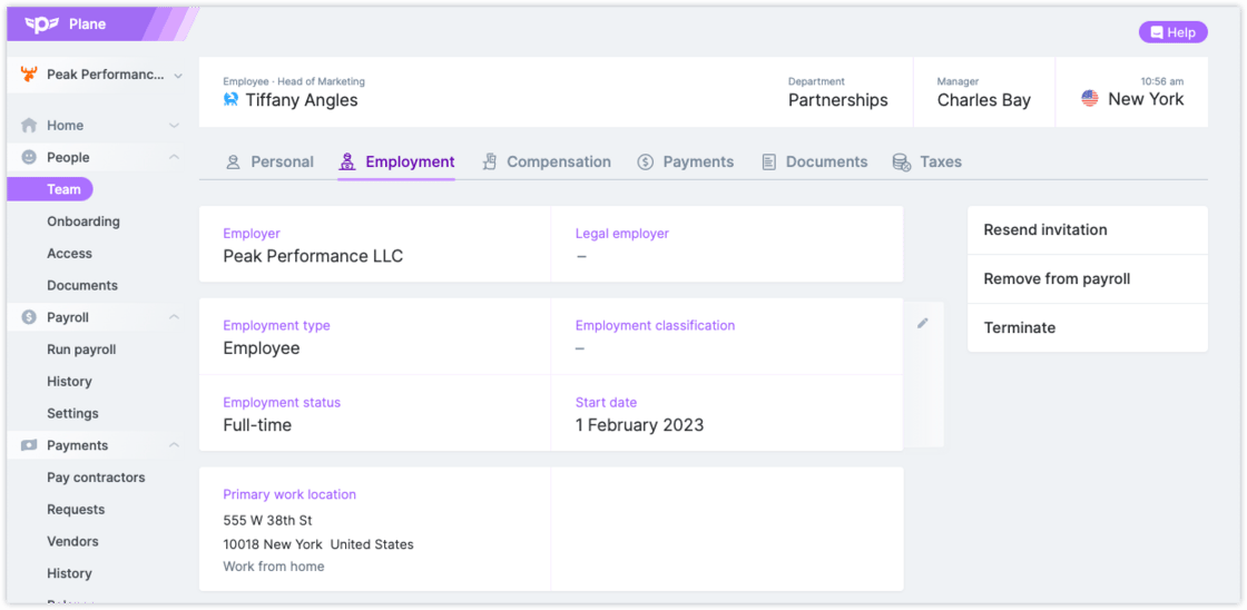New default Unified payroll and HRIS experience