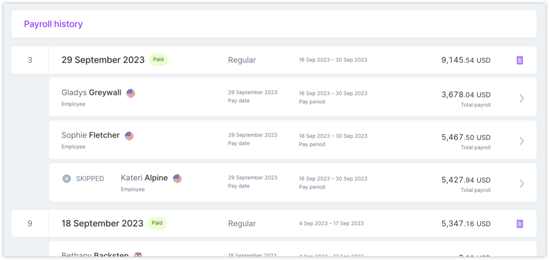 Improvements to skipped payroll