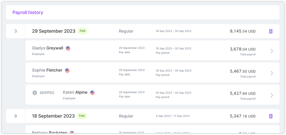 Improvements to skipped payroll