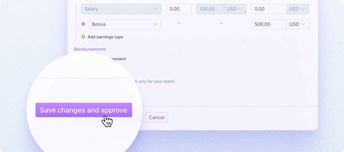 Improvements when editing approved payroll items