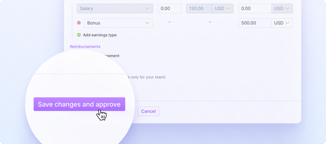 Improvements when editing approved payroll items