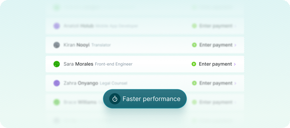 Faster performance when paying contractors